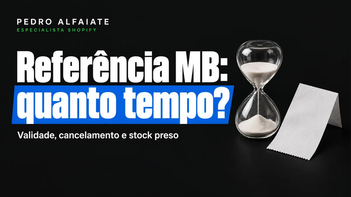 Capa Referência Multibanco: quanto tempo?, com um relógio de areia e um talão de papel em fundo preto.