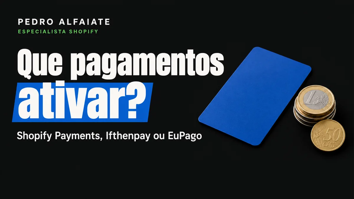 Capa Que pagamentos ativar?, com um cartão bancário e um telemóvel pousados em fundo preto.
